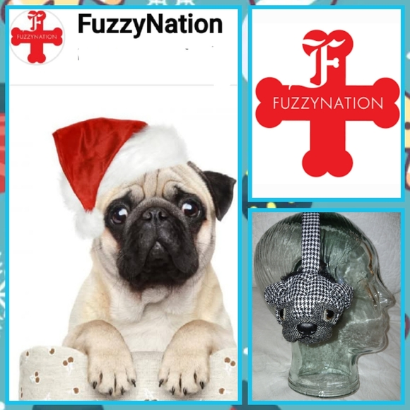 FUZZYNATION " PUG " EAR MUFFS - Picture 1 of 10